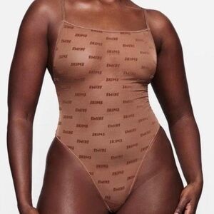 NWT Skims Mesh After Hours Cami Bodysuit in Ochre Size 3X